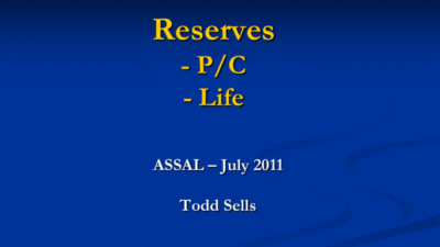 Insurance companies reserves
