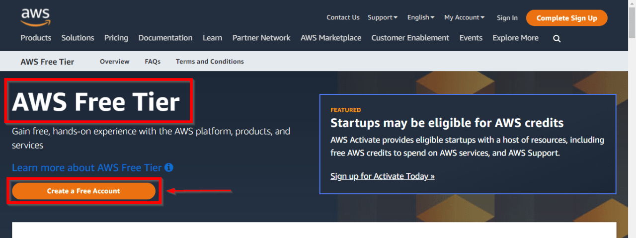 Aws storage free tier