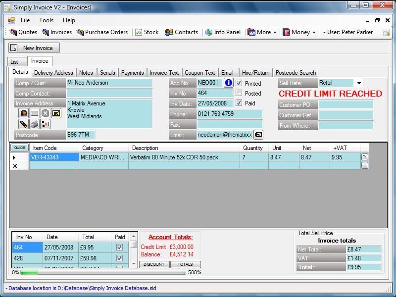 Simply accounting sage invoice software screenshots window main invoicing informer system