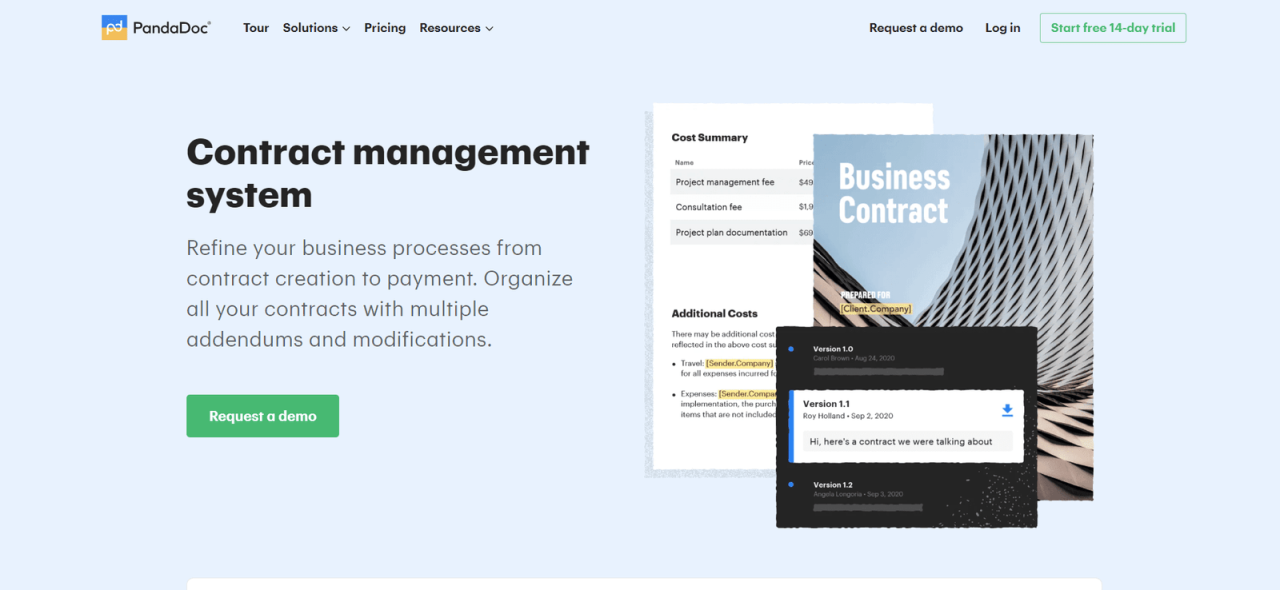 Contract management software for insurance companies
