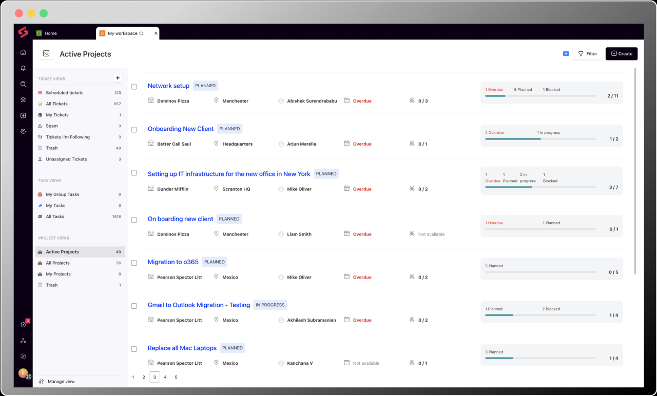Msps tool for project management