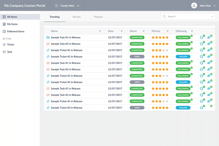 Client project management tool