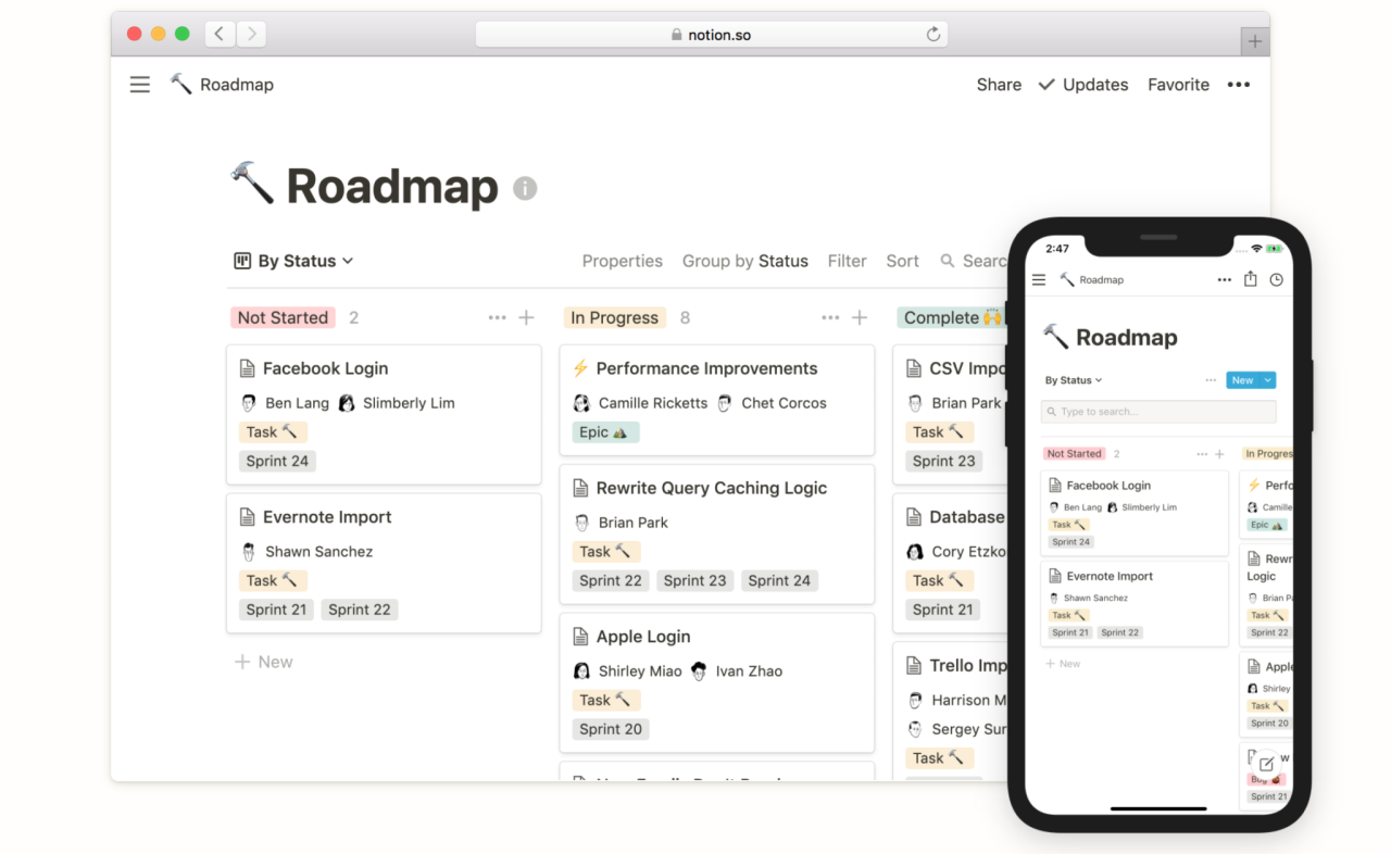 Simple project management tool