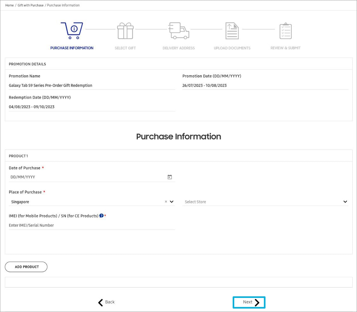 Redeem samsung credit towards storage upgrade