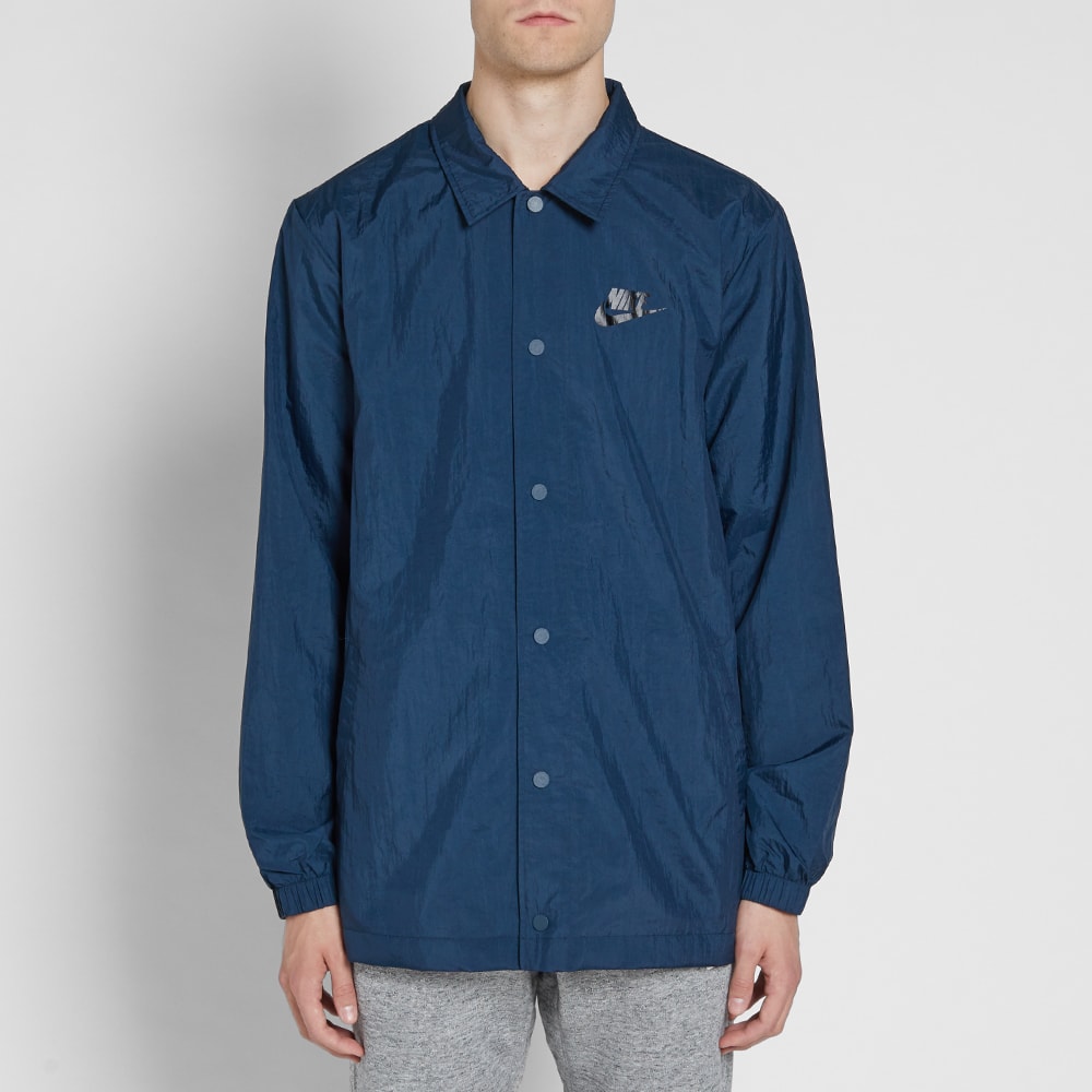Nike woven coach jacket black armory navy