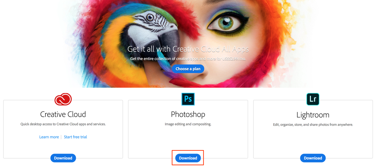 Creative cloud all apps free trial
