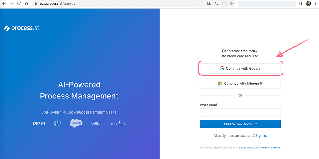 Google apps sign up