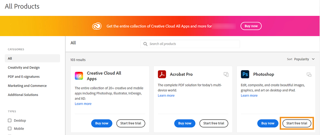Adobe creative cloud free trial student