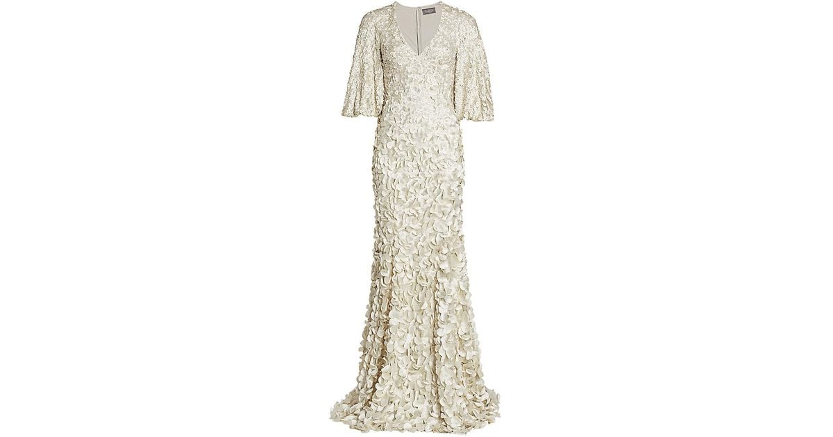 Theia fiorella draped petal gown