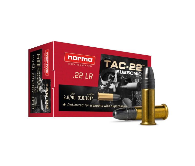 Norma Ammo: TAC-22 Subsonic, .22LR, 40GR, 50/Rds